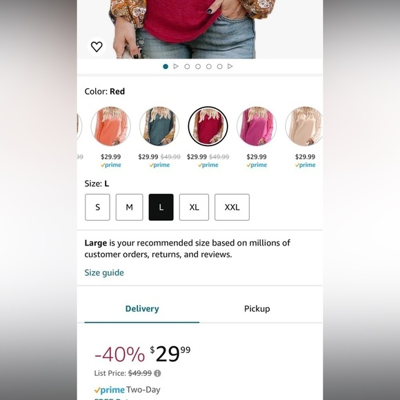 Boho Red Multi Color Balloon Sleeve Long Sleeve Blouse Size Large Colorful - Picture 11 of 11